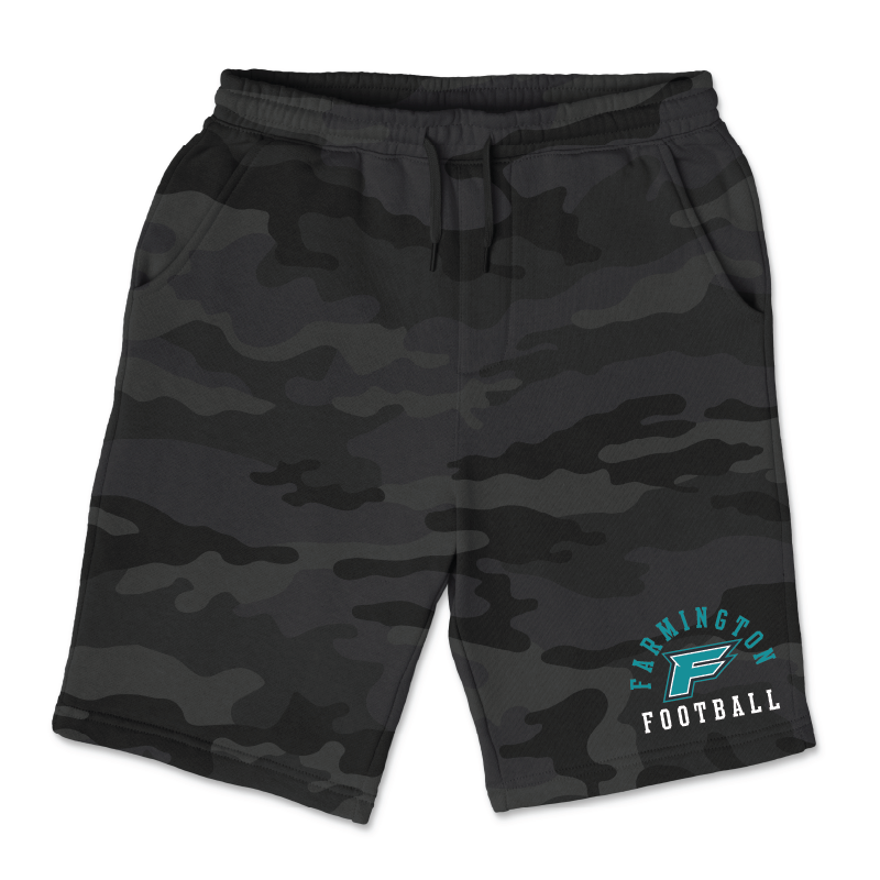 Mens Black Camo Midweight Fleece Shorts
