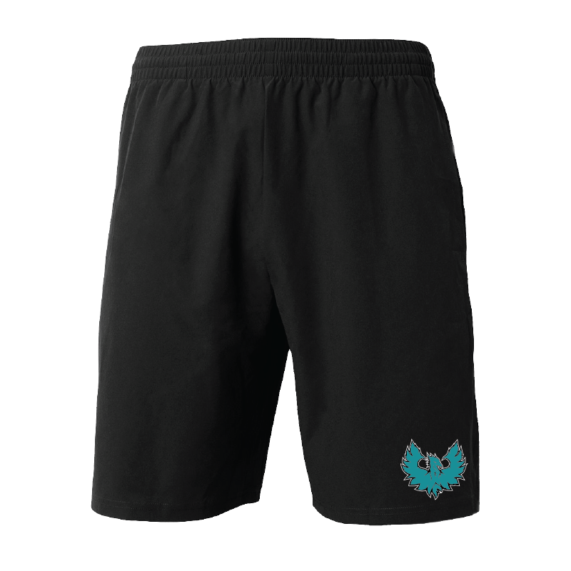 Mens Black Woven Pocketed Short