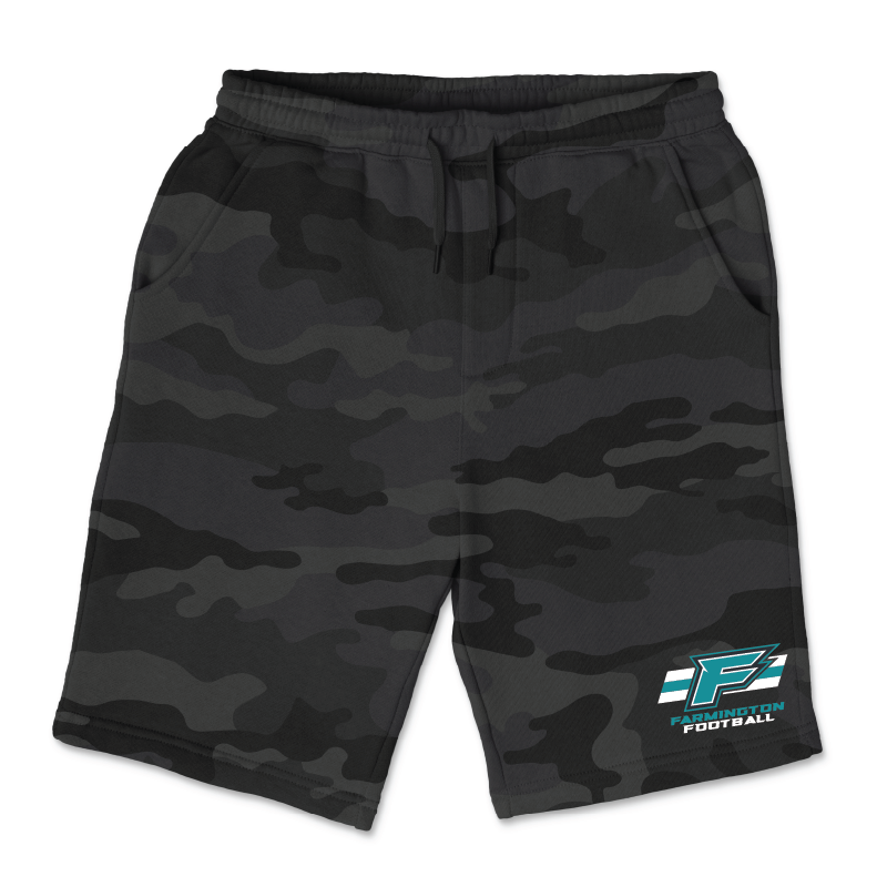 Mens Black Camo Midweight Fleece Shorts