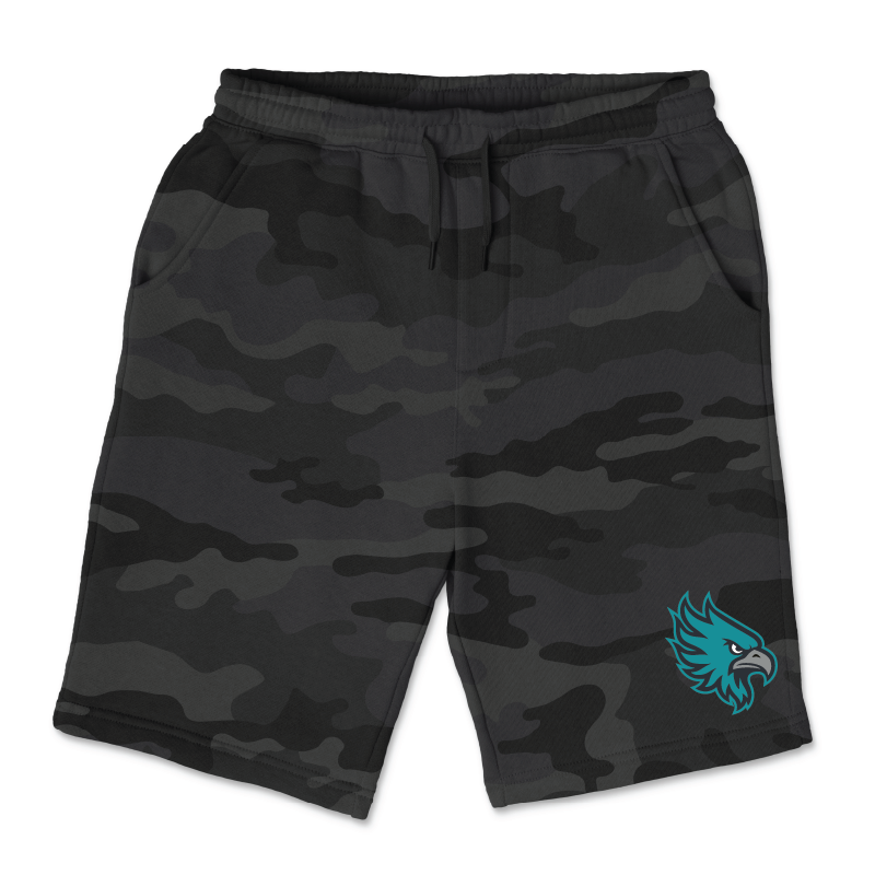 Mens Black Camo Midweight Fleece Shorts