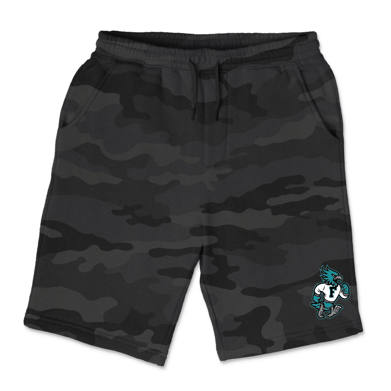 Mens Black Camo Midweight Fleece Shorts