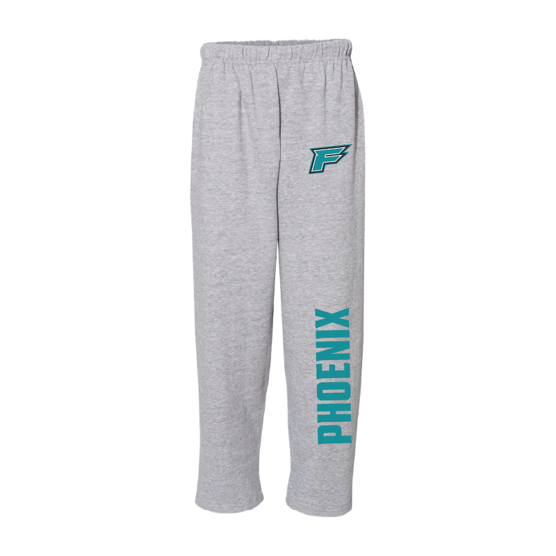 Mens Gray Open-Bottom Sweatpants
