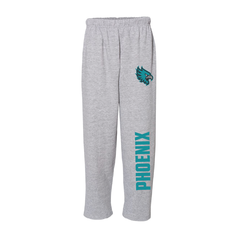 Mens Gray Open-Bottom Sweatpants