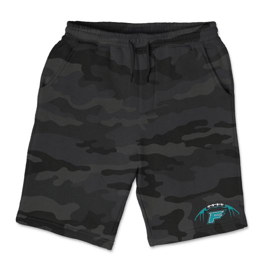 Mens Black Camo Midweight Fleece Shorts