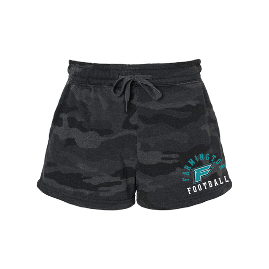 Womens Black Camo Midweight Fleece Shorts