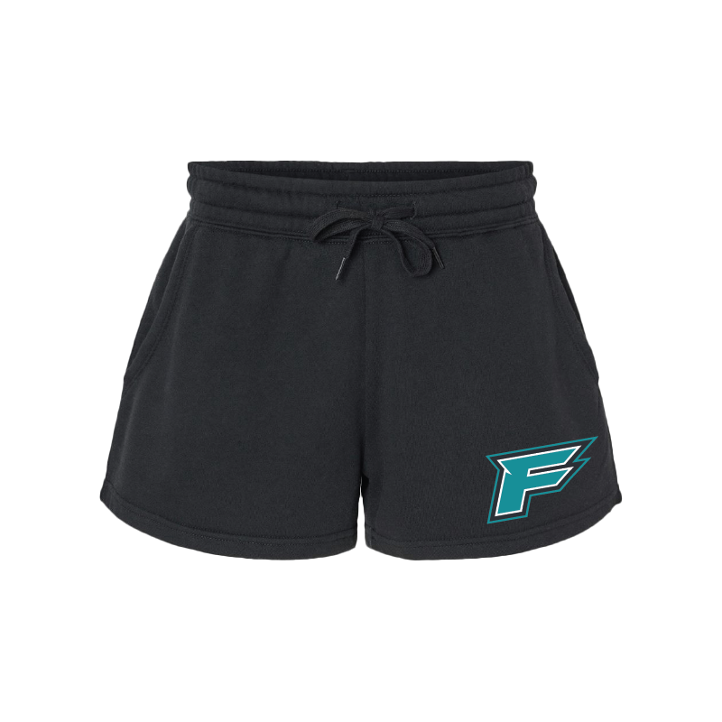 Womens Black Midweight Fleece Shorts