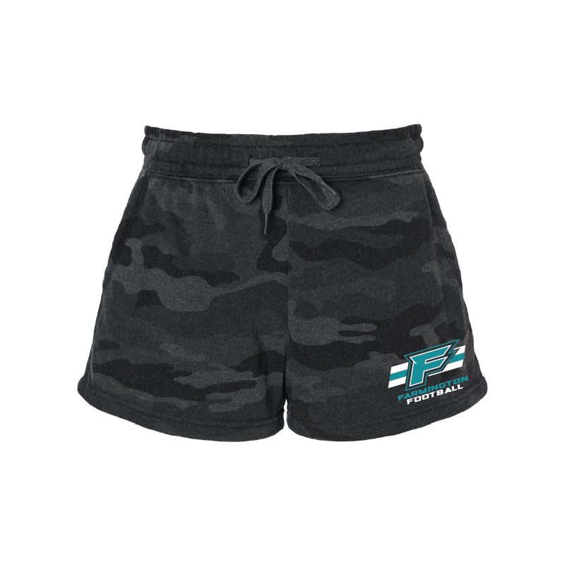Womens Black Camo Midweight Fleece Shorts