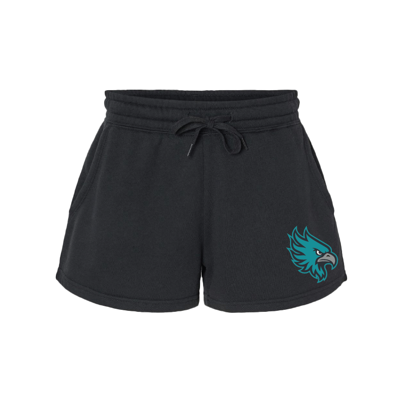 Womens Black Midweight Fleece Shorts