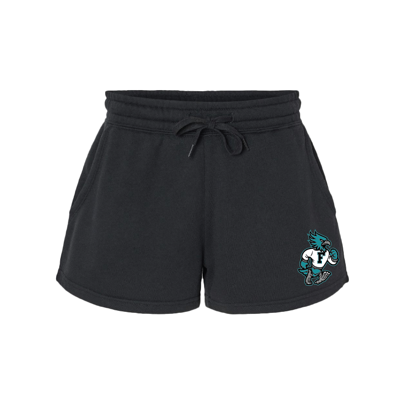 Womens Black Midweight Fleece Shorts