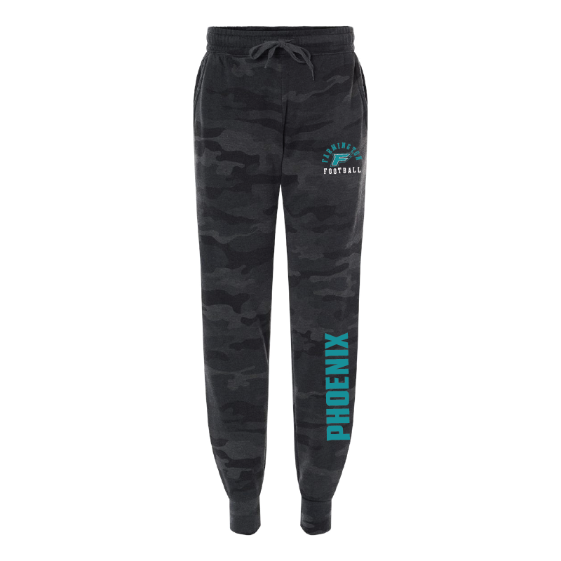 Womens Black Camo Midweight Fleece Joggers