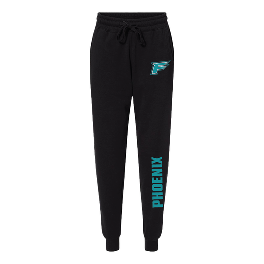 Womens Black Midweight Fleece Joggers