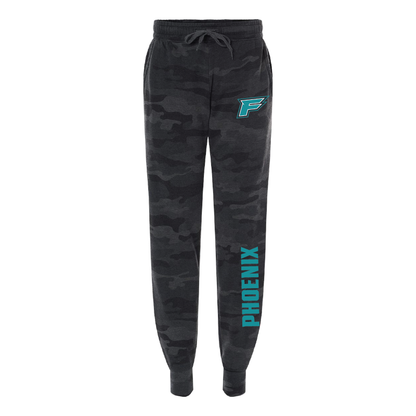 Womens Black Camo Midweight Fleece Joggers