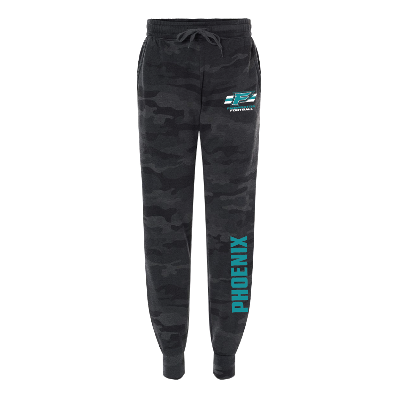 Womens Black Camo Midweight Fleece Joggers