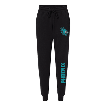 Womens Black Midweight Fleece Joggers