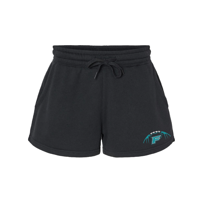 Womens Black Midweight Fleece Shorts