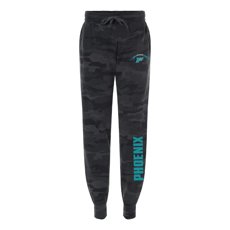 Womens Black Camo Midweight Fleece Joggers