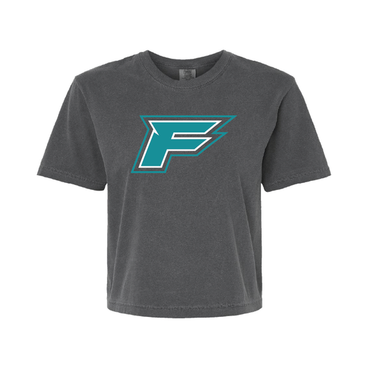 F Logo - Womens Heavy Weight Boxy T-shirt