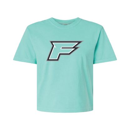 F Logo - Womens Heavy Weight Boxy T-shirt