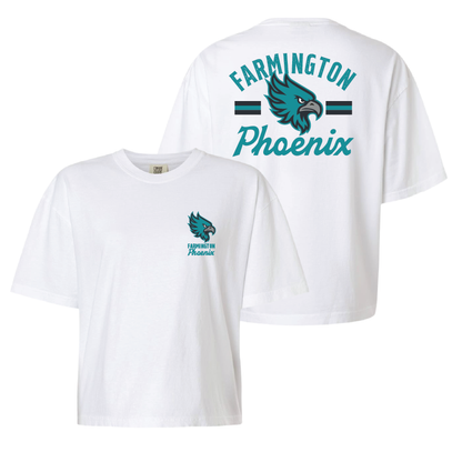 Farmington Phoenix Vintage Mascot Womens Heavy Weight Boxy T-shirt