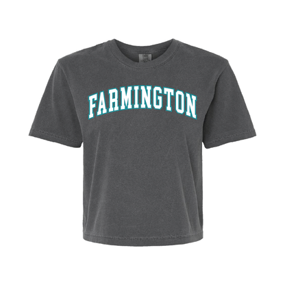 Farmington Wordmark - Womens Heavy Weight Boxy T-shirt