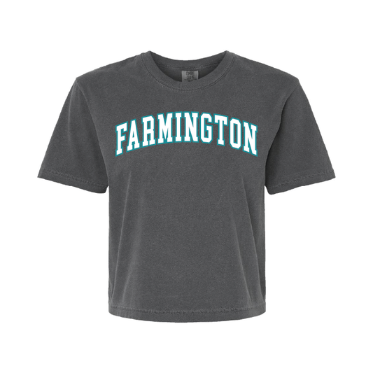 Farmington Wordmark - Womens Heavy Weight Boxy T-shirt