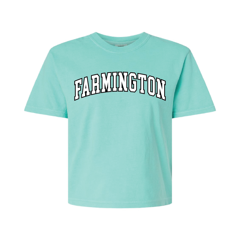Farmington Wordmark - Womens Heavy Weight Boxy T-shirt