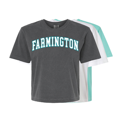 Farmington Wordmark - Womens Heavy Weight Boxy T-shirt