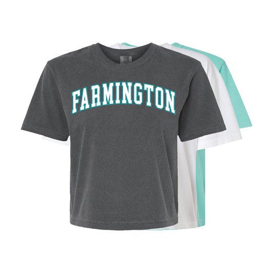 Farmington Wordmark - Womens Heavy Weight Boxy T-shirt