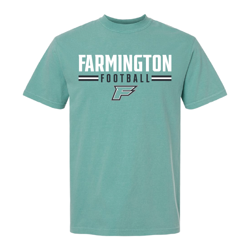 Farmington Football Stripe - Mens Heavy Weight Cotton T-shirt