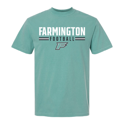Farmington Football Stripe - Mens Heavy Weight Cotton T-shirt