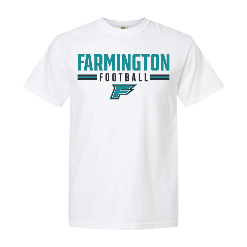 Farmington Football Stripe - Mens Heavy Weight Cotton T-shirt