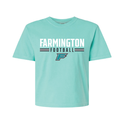 Farmington Football Stripe - Womens Heavy Weight Boxy T-shirt