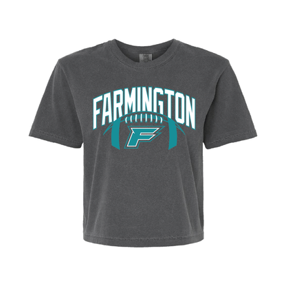 Farmington Arch w/ Football - Womens Heavy Weight Boxy T-shirt