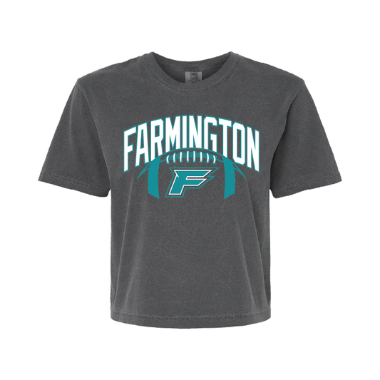 Farmington Arch w/ Football - Womens Heavy Weight Boxy T-shirt