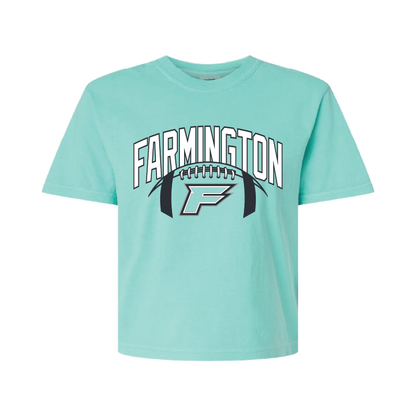 Farmington Arch w/ Football - Womens Heavy Weight Boxy T-shirt