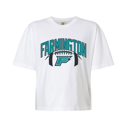 Farmington Arch w/ Football - Womens Heavy Weight Boxy T-shirt