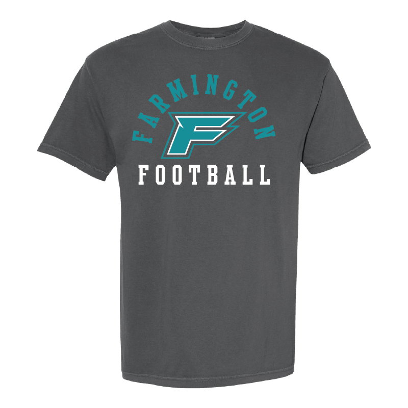 Farmington Football Arched - Mens Heavy Weight Cotton T-shirt