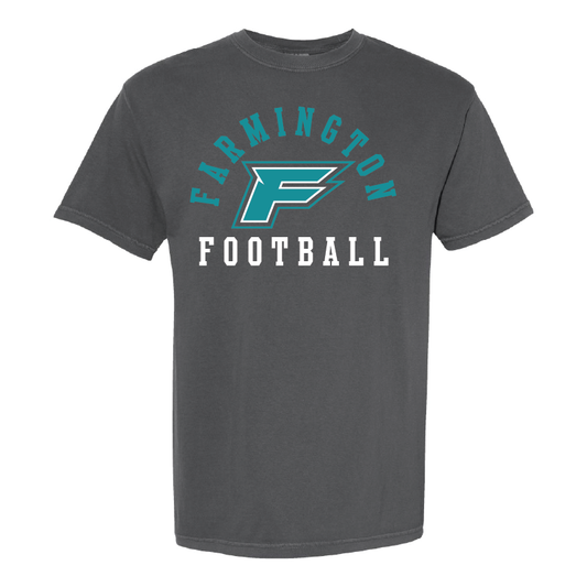 Farmington Football Arched - Mens Heavy Weight Cotton T-shirt
