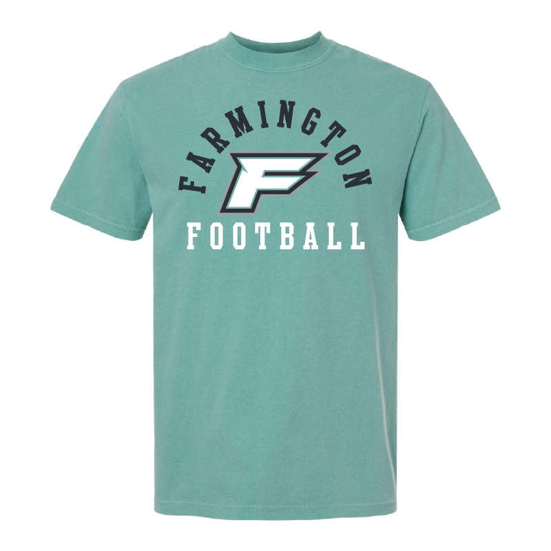 Farmington Football Arched - Mens Heavy Weight Cotton T-shirt