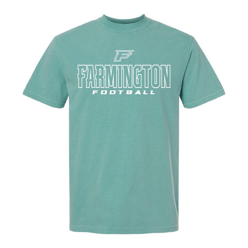 Farmington Football Outlined - Mens Heavy Weight Cotton T-shirt