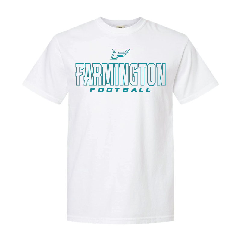 Farmington Football Outlined - Mens Heavy Weight Cotton T-shirt