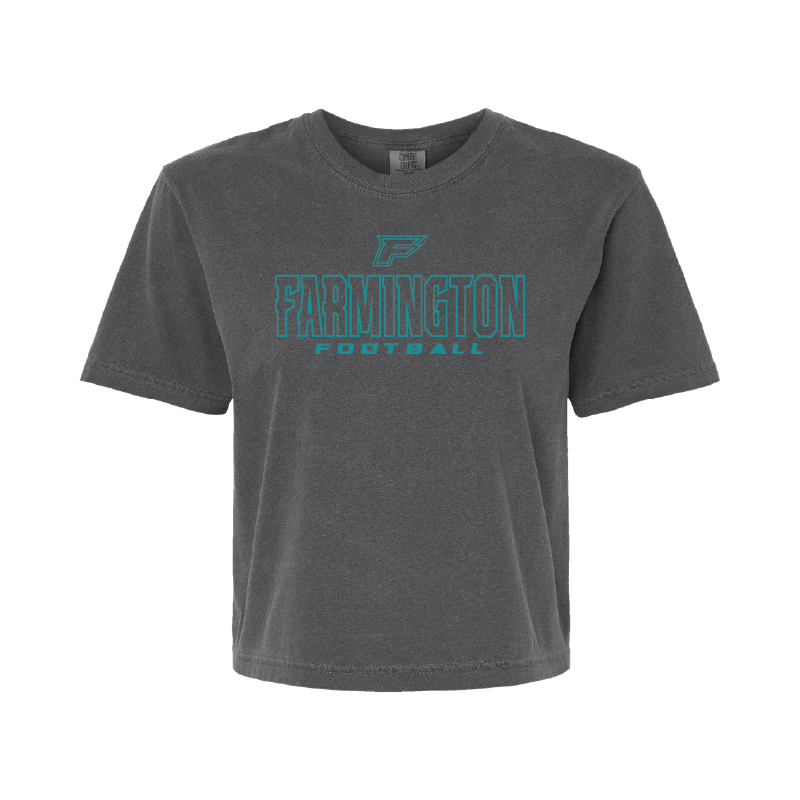 Farmington Football Outlined - Womens Heavy Weight Boxy T-shirt