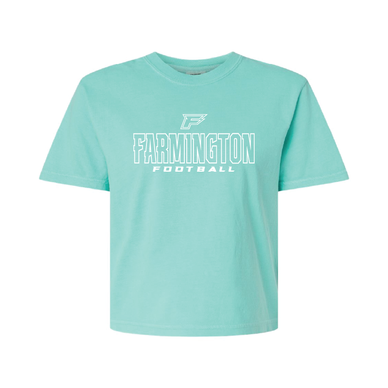 Farmington Football Outlined - Womens Heavy Weight Boxy T-shirt