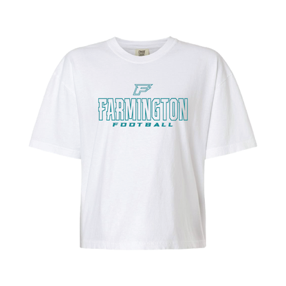 Farmington Football Outlined - Womens Heavy Weight Boxy T-shirt