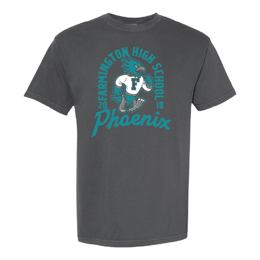 Farmington High School Phoenix Vintage Mascot - Mens Heavy Weight Cotton T-shirt