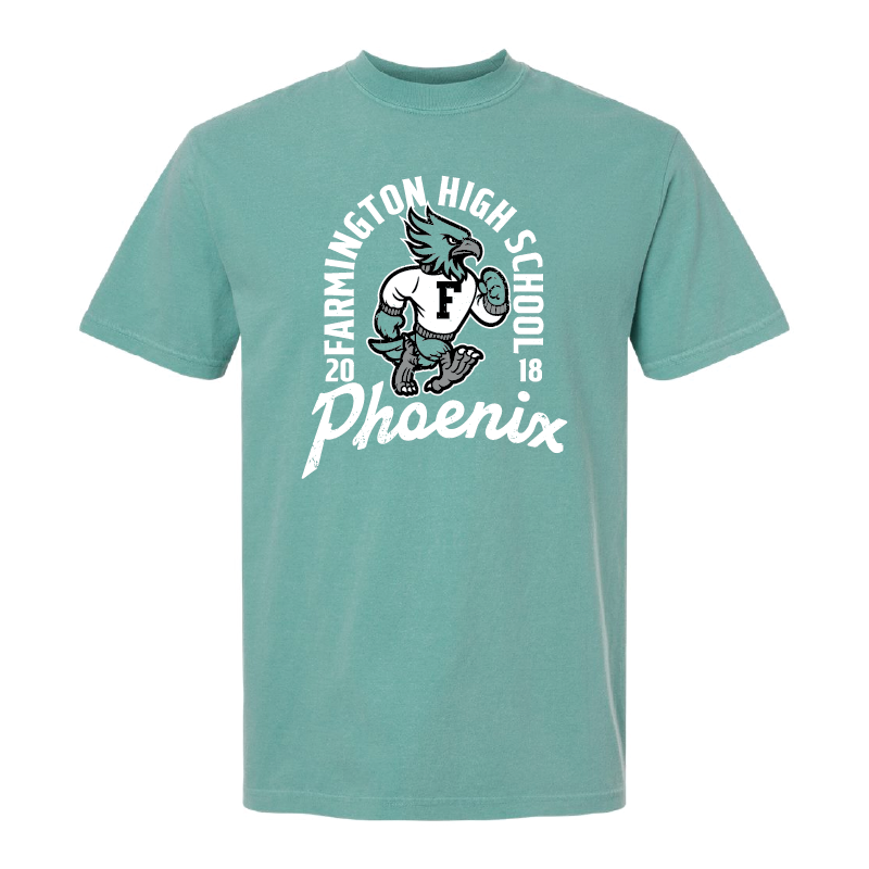 Farmington High School Phoenix Vintage Mascot - Mens Heavy Weight Cotton T-shirt