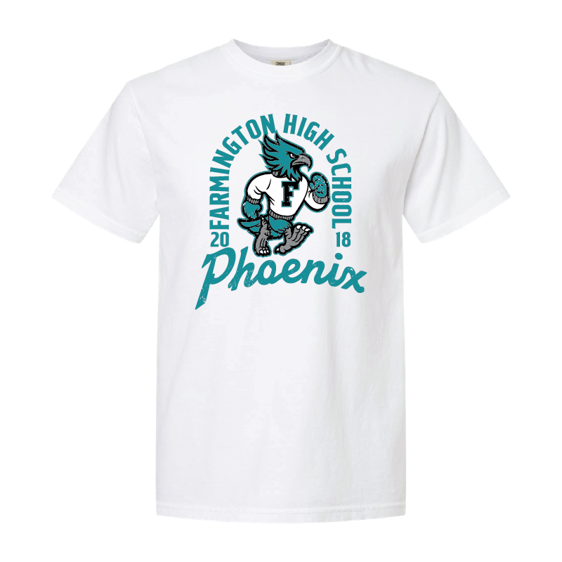 Farmington High School Phoenix Vintage Mascot - Mens Heavy Weight Cotton T-shirt