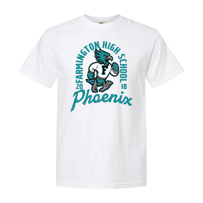 Farmington High School Phoenix Vintage Mascot - Mens Heavy Weight Cotton T-shirt