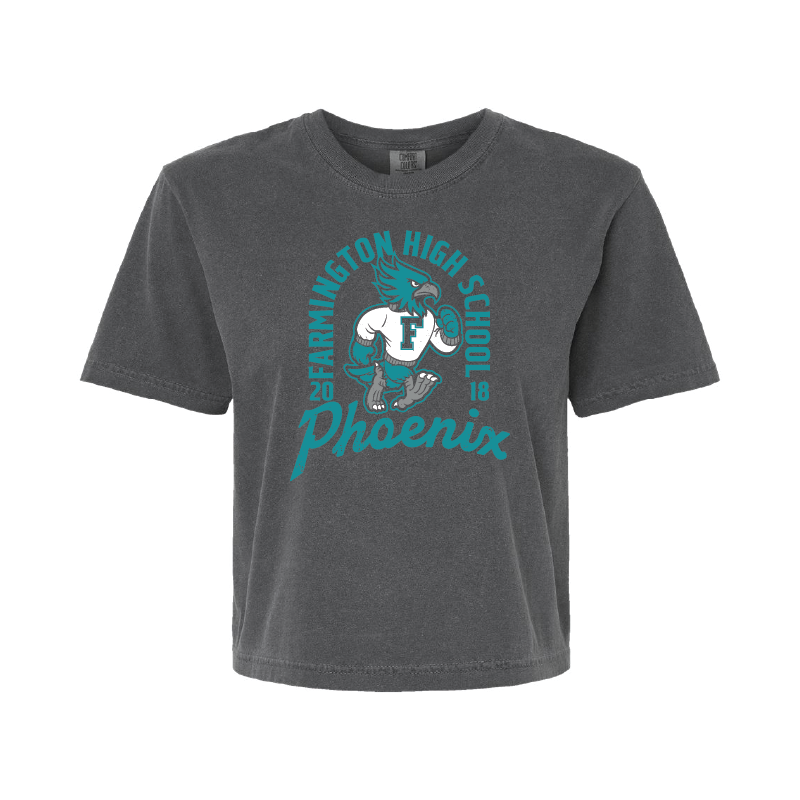 Farmington High School Phoenix Vintage Mascot - Womens Heavy Weight Boxy T-shirt