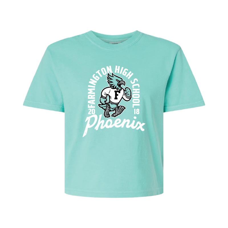 Farmington High School Phoenix Vintage Mascot - Womens Heavy Weight Boxy T-shirt